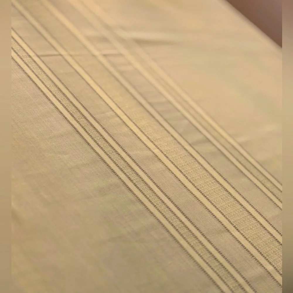 Vintage Yellow Rectangle Tablecloth. Vertical Stripe Detail. 60x77 | Summer